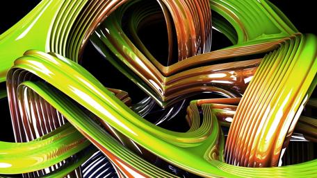 Vibrant 3D Curved Lines in Motion wallpaper