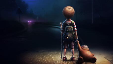 Mysterious Anime Nighttime Adventure wallpaper