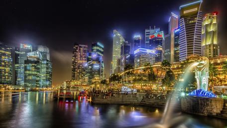 Singapore's Vibrant Nightscape in 4K Illumination wallpaper