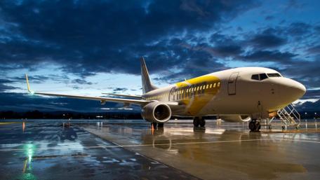 Airplane Under the Night Sky wallpaper