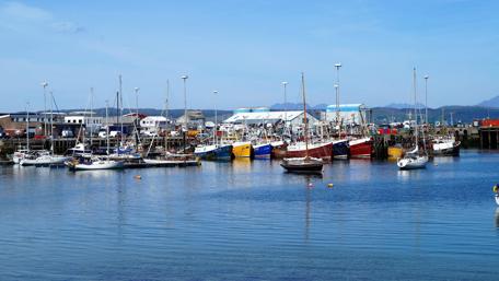 Scenic Harbor View in Scotland wallpaper