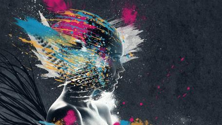 Vibrant Abstract Imagination in Colorful Facemask Design wallpaper