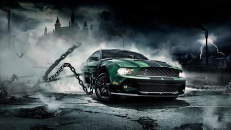 Mustang Unleashed in a Smoky Enigma wallpaper