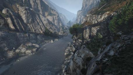 Serene Morning River in Majestic Mountains wallpaper