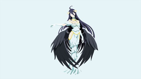 Albedo's Graceful Stance in Minimalist Art wallpaper