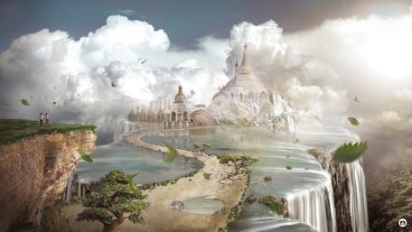 Fantasy City of Rivers and Dreams wallpaper
