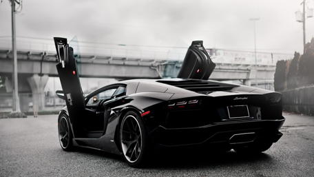 Monochrome Majesty of a Lamborghini Aventador wallpaper