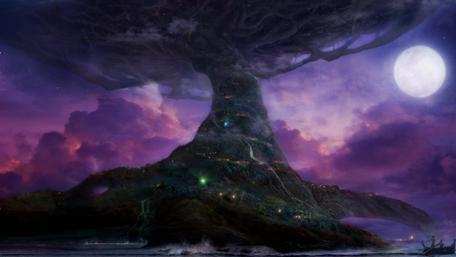Mystical Tree under the Moonlight wallpaper