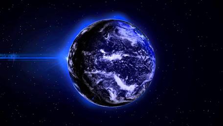 Mystical Earth in Cosmic Darkness wallpaper