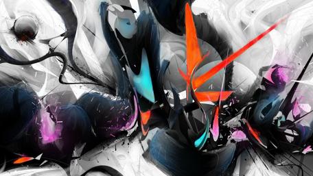 Explosive Urban Abstract Art wallpaper