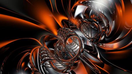 Fiery Orbs and Swirling Silver wallpaper