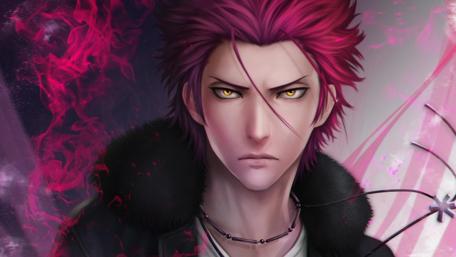 Intense Anime Warrior in Mystic Aura wallpaper