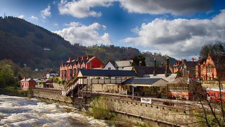 Charming Llangollen Railway Station by the River Dee wallpaper