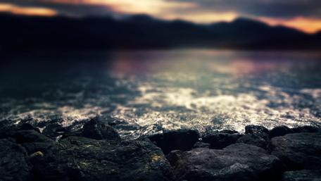 Stony Coast at Dusk wallpaper