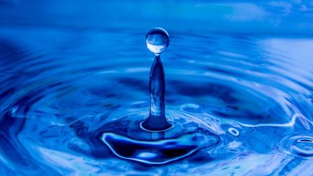 Water Drop Symphony in Blue wallpaper