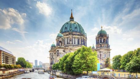 Berlin's Stunning Cityscape under a Blue Sky wallpaper