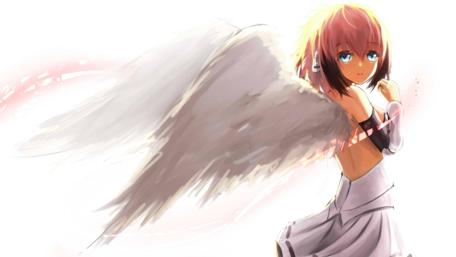 Angel in White with Gentle Wings wallpaper