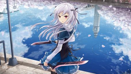 Enchanting Anime Warrior by the Waterside wallpaper