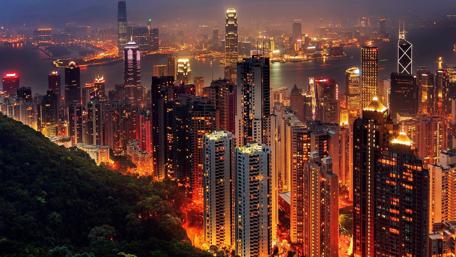 Hong Kong at Nightscape Glow wallpaper