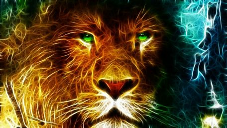 Neon Majesty Abstract Lion wallpaper