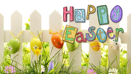 Bright Easter Morning with Colorful Eggs wallpaper