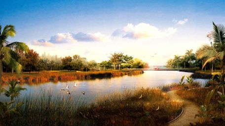 Serene Lakeside Paradise for Your Space wallpaper