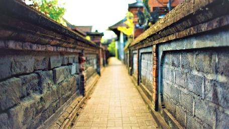 Charming City Pathway View wallpaper