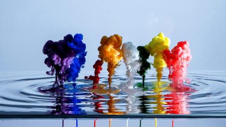 Spectrum Dance on Water Reflection wallpaper