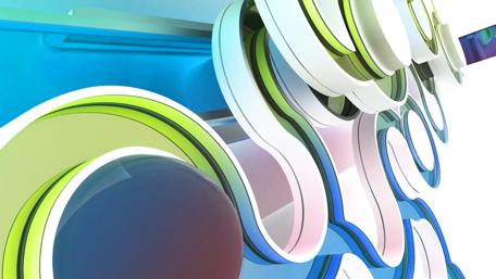 Futuristic Wavy Circles Design wallpaper