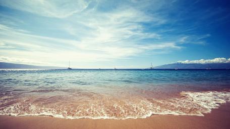 Tranquil Seashore Serenity Amidst the Waves wallpaper