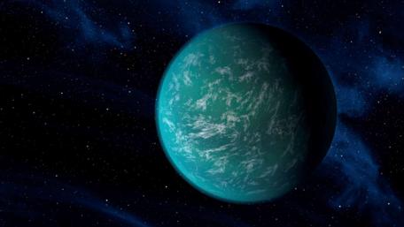 Kepler-22b: Mystical Exoplanet in Space wallpaper