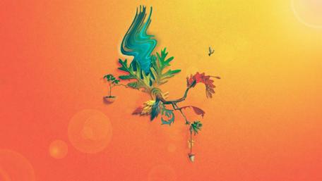 Vibrant Abstract Nature Fusion wallpaper