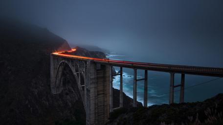 Misty Evening at Bixby Creek Bridge wallpaper