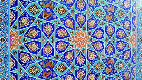 Intricate Blue Floral Tile Design for Serenity wallpaper