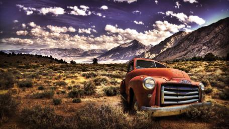 Forgotten Vintage Gem in Majestic Landscape. wallpaper