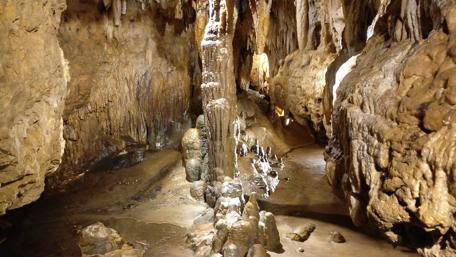 Mysterious Cave with Stunning Stalactites wallpaper