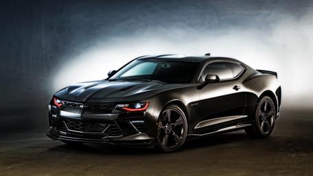 Sleek Black Chevrolet Camaro Wallpaper wallpaper
