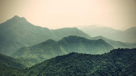 Serenity of Misty Mountains wallpaper
