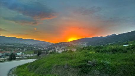 Breathtaking Sunset Over Tizi-Ouzou Hills wallpaper