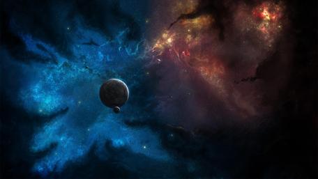 Mystical Cosmic Dance of Light and Darkness wallpaper
