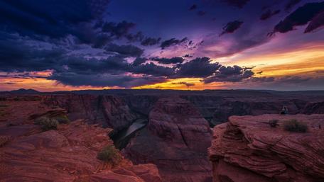 Horseshoe Bend panoramic view wallpaper