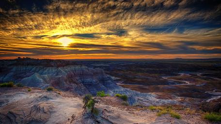 Stunning Sunset Over Petrified Forest National Park wallpaper