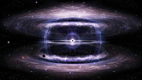 Mystical Black Hole Engulfing Cosmic Stardust wallpaper