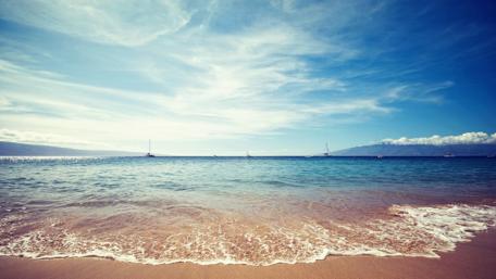 Ocean Serenity under Blue Skies wallpaper