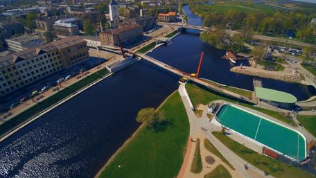 Serene Aerial View of Jelgava City wallpaper