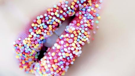 Colorful Candy Coated Lips Wallpaper wallpaper