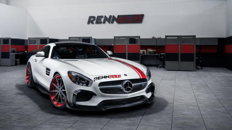 Sleek Renntech Mercedes in a Modern Garage Space wallpaper