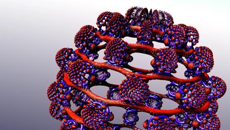 Vibrant Fractal Sphere in 3D Art wallpaper