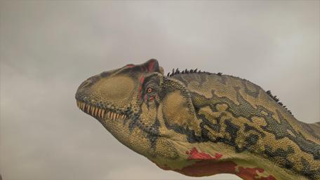 Majestic Carnotaurus in a Fantastical Landscape wallpaper