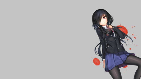 Mysterious Anime Girl with a Splash of Red wallpaper